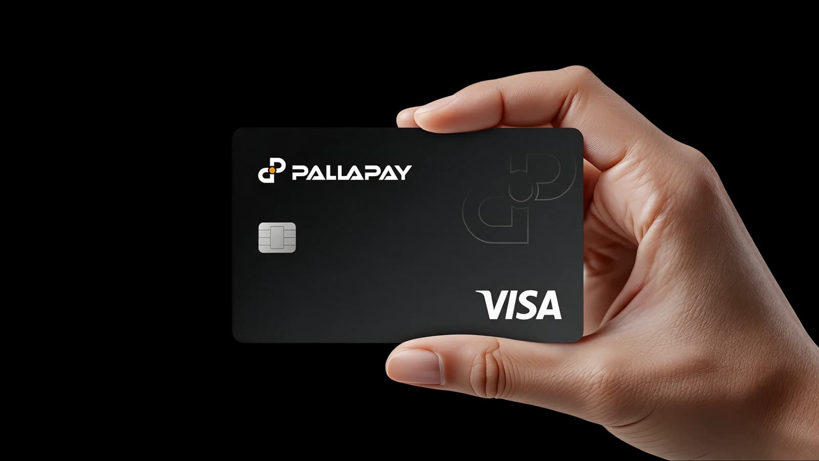 Pallapay Visa kripto kartı tutan el