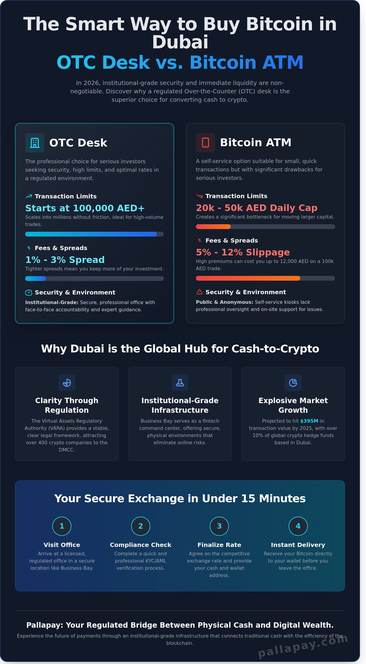 How to Buy Bitcoin with Cash in Dubai: The 2026 Secure OTC Guide - Infographic