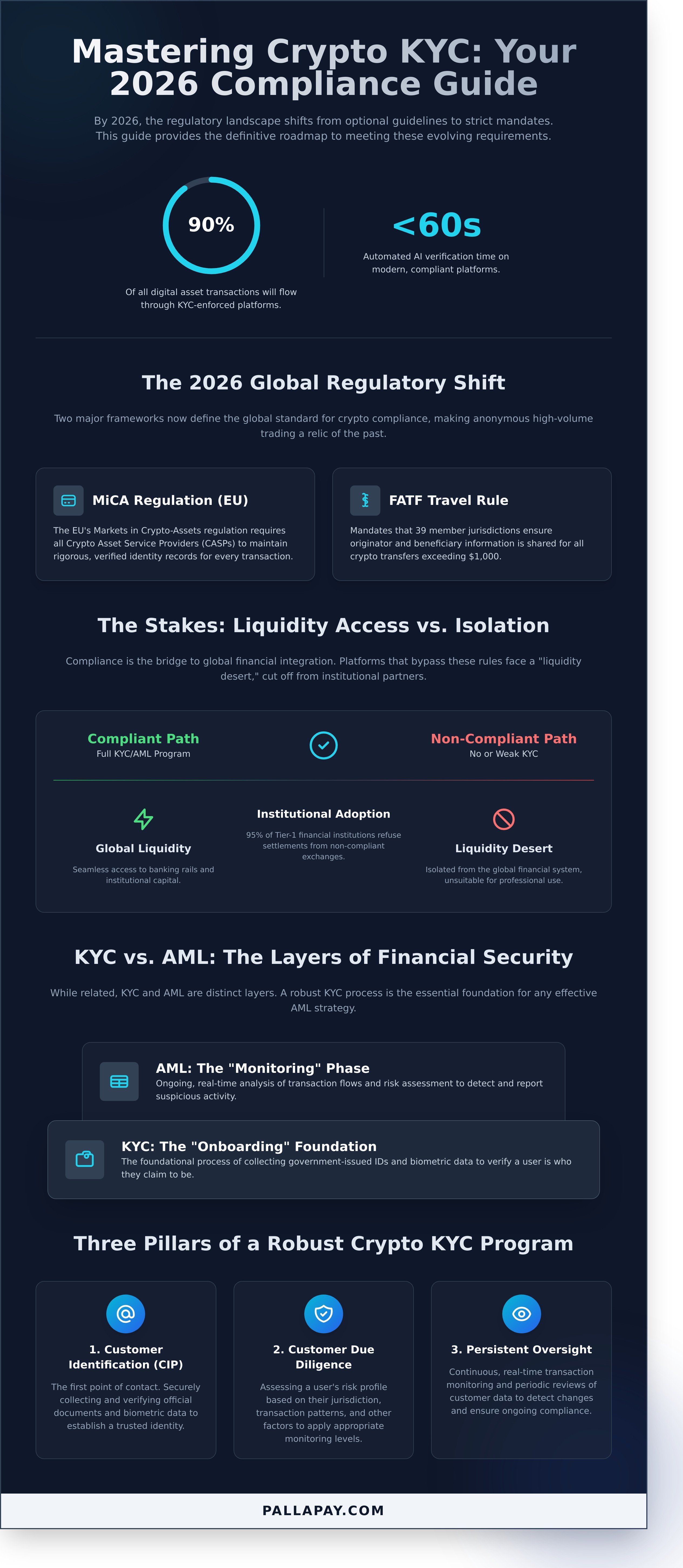 KYC in Crypto: The Definitive Guide to Compliance and Security in 2026 - Infographic