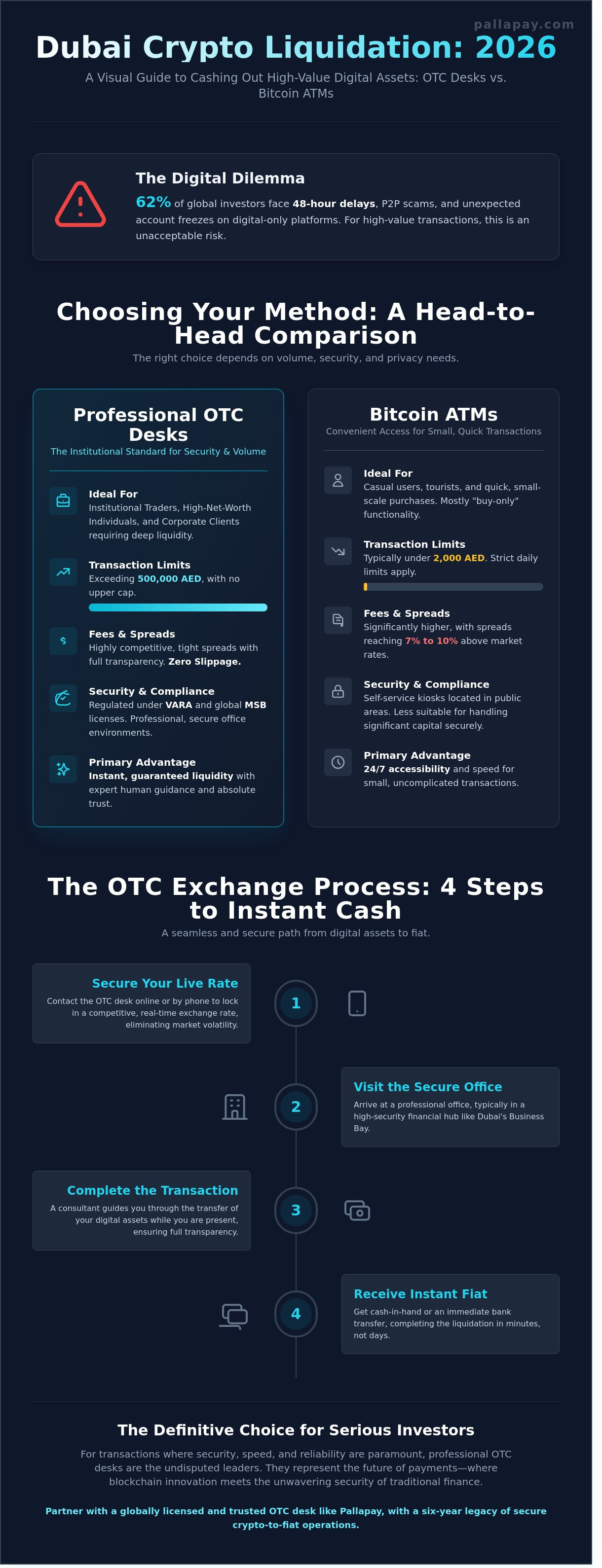 The Definitive Guide to In-Person Crypto Exchange in Dubai (2026 Edition) - Infographic