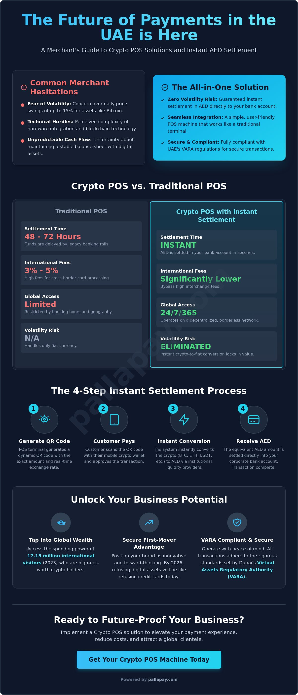 Crypto POS Machine Dubai: The Complete 2026 Merchant Implementation Guide - Infographic