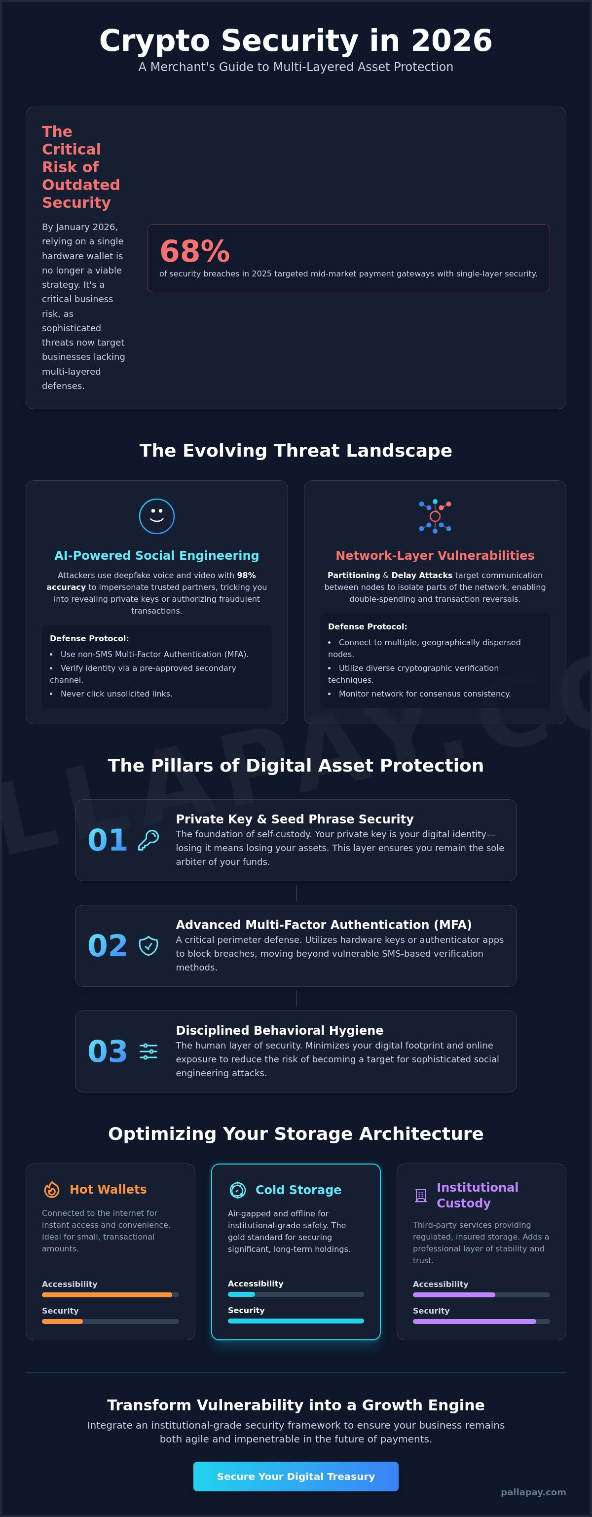 Crypto Security in 2026: The Definitive Guide to Protecting Digital Assets - Infographic