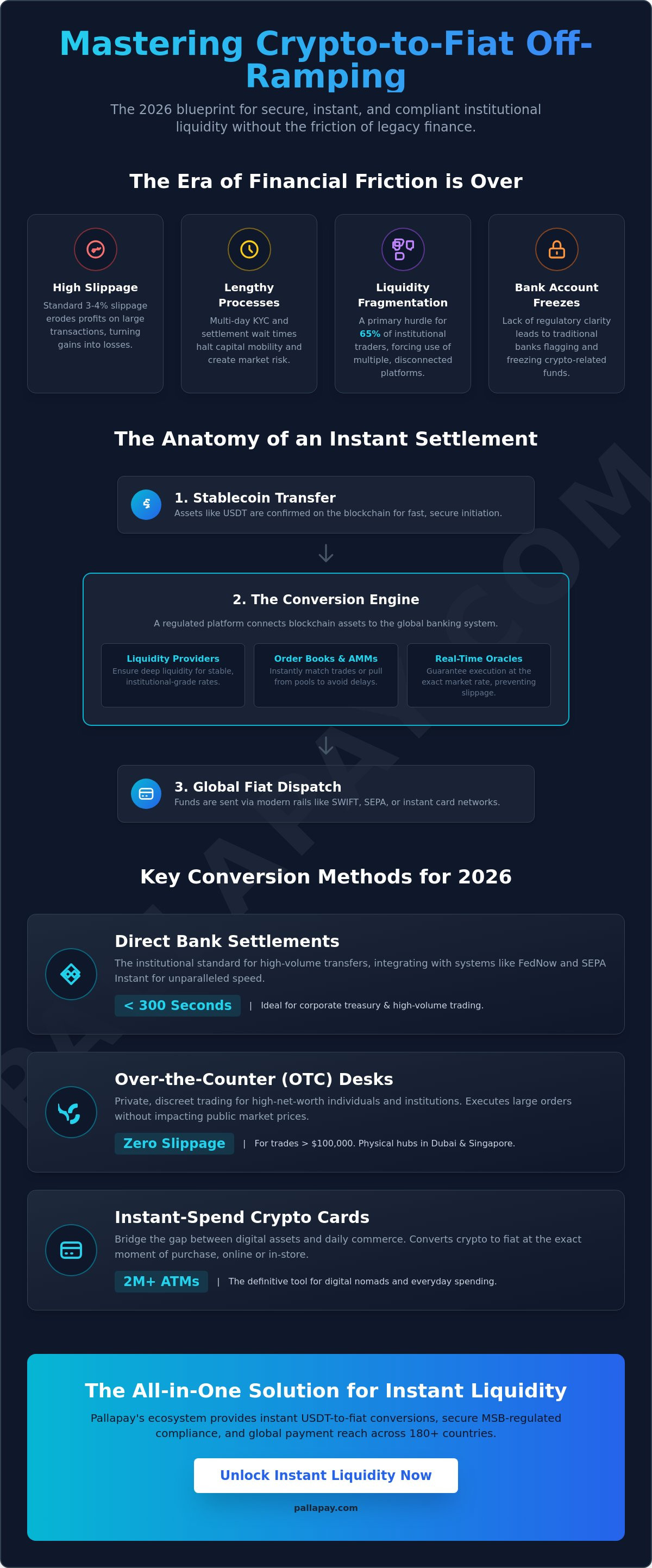 Crypto to Fiat Exchange: The Complete 2026 Guide to Instant Liquidity - Infographic