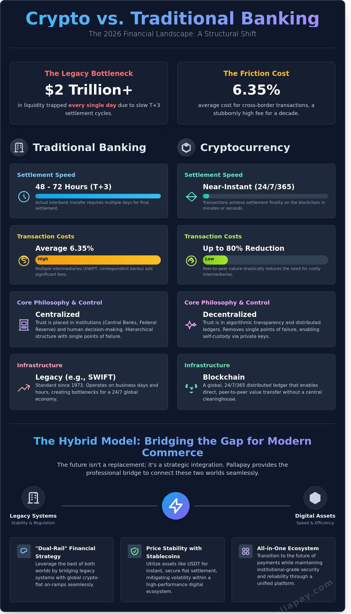Crypto vs. Traditional Banking: A 2026 Guide to the Financial Evolution - Infographic