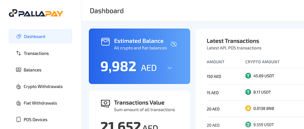 Pallapay user dashboard